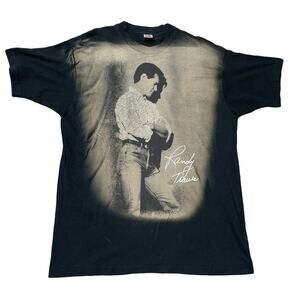 Vintage 1991 Randy Travis Tee T-Shirt 90s Country Music USA Size 2XL XXL Black